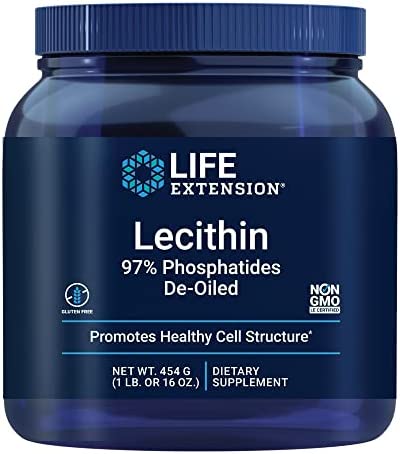 레시틴 Life Extension Lecithin (97% Phosphatides De-Oiled), 16 Ounces
