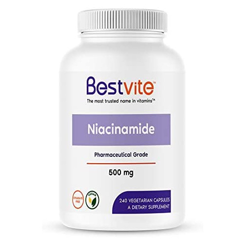 Niacinamide 500mg (240 Vegetarian Capsules) - No Stearates - Vegan - Gluten Free - Non GMO