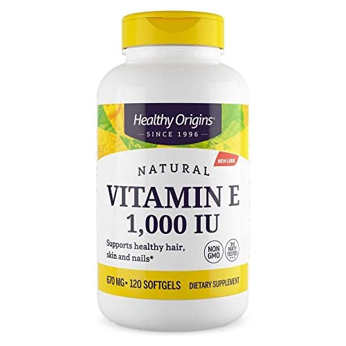 Healthy Origins Vitamin E 1,000 IU (Natural, IP Non-GMO), 120 Softgels