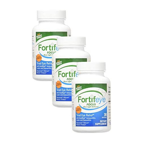 Fortifeye Focus Eye Care Supplement, Triple Carotenoid, Complex Mix of Macular Carotenoids Including Astaxanthin, Lutein, and Zeaxanthin - 30 Softgel Capsules