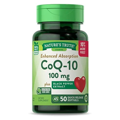 Natures Truth Enhanced Absorption CoQ 10 100 mg Plus 매트 Pepper Extract