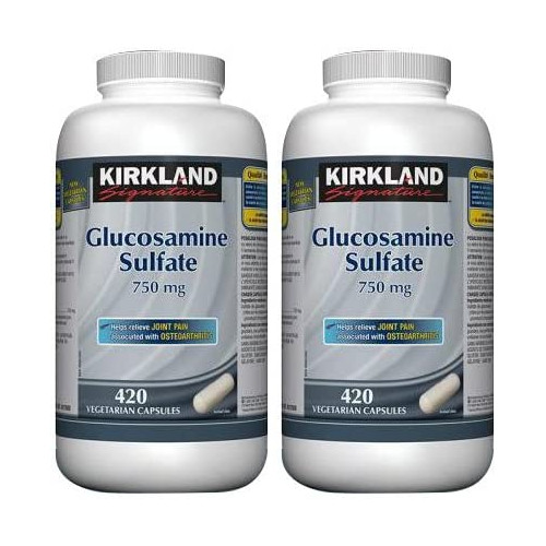 2 x Kirkland Signature Glucosamine Sulfate 750 mg, 420 Vegetarian Capsules (2)