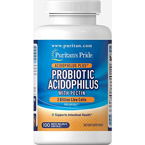 Probiotic Acidophilus with Pectin, 100 Count by Puritans Pride, White (P-2)