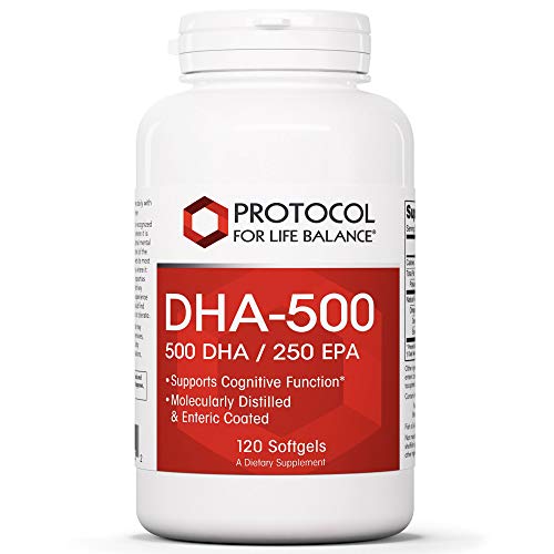 Protocol DHA 500mg - EPA 250mg - Omega-3 Fish Oil - Heart and Brain Booster - 120 Softgels