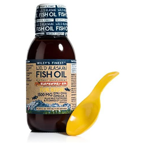 Wileys Finest Wild Alaskan Fish Oil - Beginners DHA 650mg EPA + DHA Omega-3 Natural Wild Alaskan Supplement 50 Servings