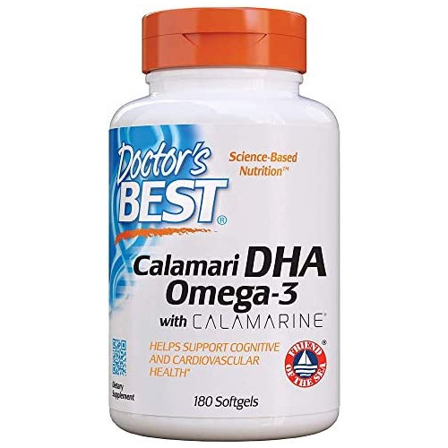 Doctors Best DHA 500 with Calamarine, Supports Cognitive Performance, Cardiovascular, Cell, Tissue & Organs, 60 Softgels