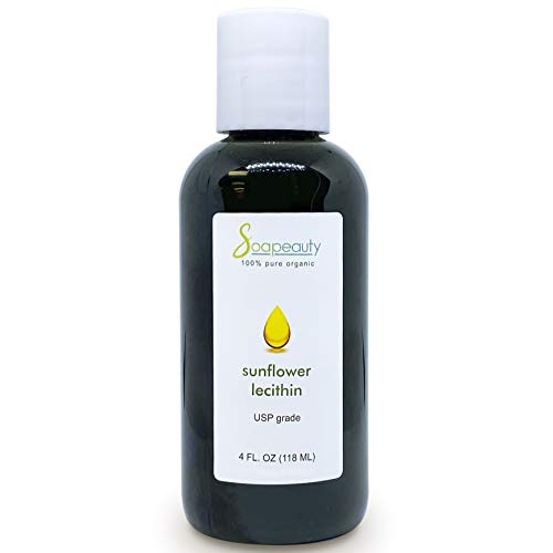 Sunflower Lecithin Liquid Oil | Organic Cold Pressed Unrefined | USP Grade Unbleached 100% Pure Natural Sunflower Lecithin Oil | Skin Moisturizer, Soap Making, Lotion | Sizes 4OZ to 1 Gallon | (2 OZ)