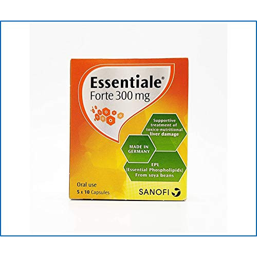 Essentiale Forte 300 MG 50 Hard Capsules Blister Each Capsule Contain EPL Essential Phospholipids from SOYABean Preparation Supplement Liver 케어 Revitalize