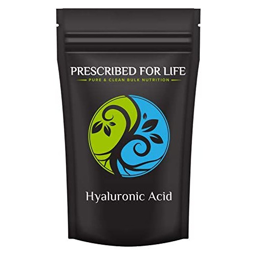 Prescribed for Life Hyaluronic Acid Powder | Acido Hialuronico Polvo | Food Grade Sodium Hyaluronate (HA) Supplement | Medium Molecular Weight 1.15 mil Daltons (2 oz / 57 g)