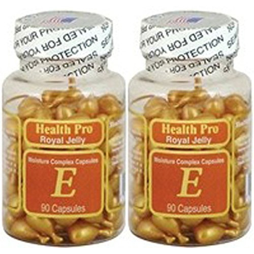 2 x Royal Jelly Vitamin-E Skin Oil 90 Gel, Moisture Complex Health Pro Facial Oil Capsules, FRESH Good Product quality!!