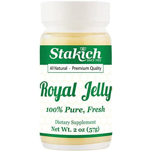 로얄젤리 Stakich FRESH ROYAL JELLY - 100% Pure, All Natural, Highest Quality - No Additives/Flavors/Preservatives Added - 4 oz (114g)