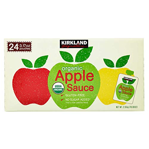 Kirkland Signature Organic Gluten-Free No Sugar Added Applesauce 24 Count (3.17 oz.)