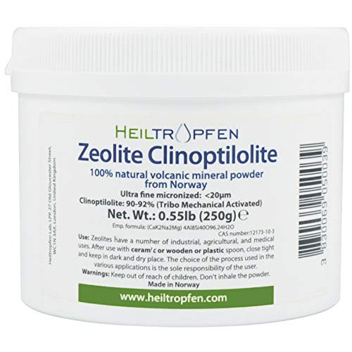 Zeolite 파우더 0.55 Pound - 250 g ULTRA FINE less-than 20 µm Clinoptilolite 90-92% activated Natural 미네랄 Dust Heiltropfen