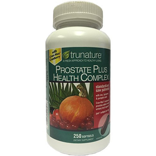 TruNature Prostate Plus Health Complex - Saw Palmetto Zinc Lycopene Pumpkin Seed Cranberry 250 Softgels