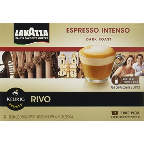 라바짜 Lavazza Intenso, Espresso Packs for Keurig Rivo Systems,18 CT-Pack of (4)