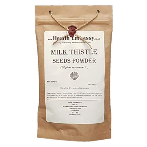 Milk Thistle Seeds Powder (Silybum marianum) - Health Embassy - 100% Natural (450g)