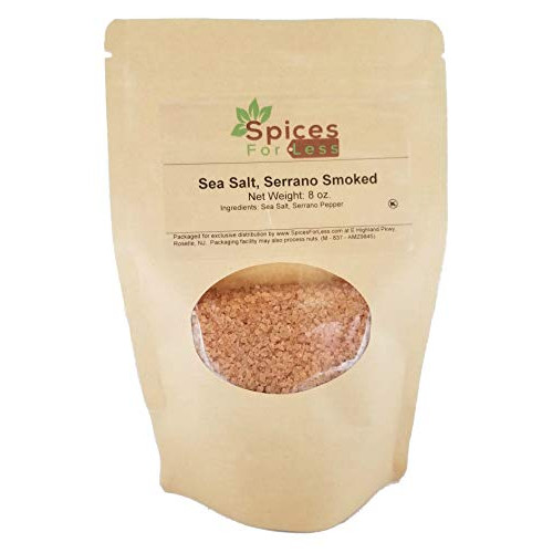 Sea Salt, Serrano Smoked - 8 ounce package by SpicesForLess