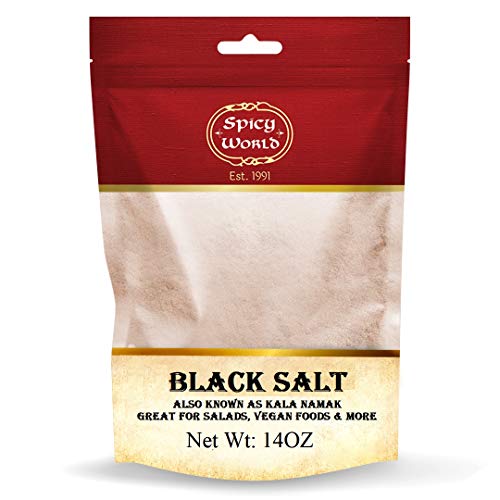 Spicy World Indian Black Salt 14 Ounce - Pure, Unrefined, and Natural (Kala Namak)