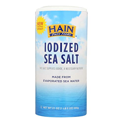 HAIN, SEA SALT, IODIZED, Pack of 8, Size 21 OZ - No Artificial Ingredients