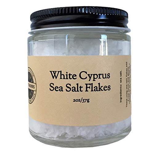 Salt Traders Cyprus White Pyramid Sea Salt Flakes - 2 oz Net Wt. (Glass Jar)