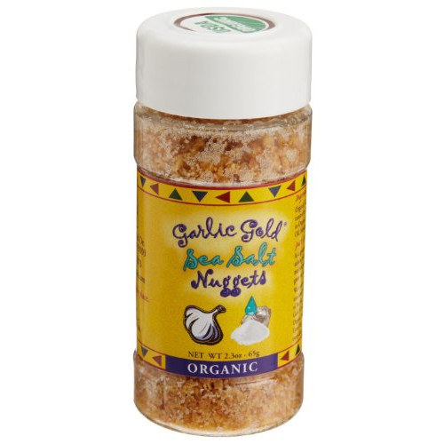 UDSA Organic Certified Garlic Gold, Sea Garlic Salt Nuggets Healthy alternative to lower sodium