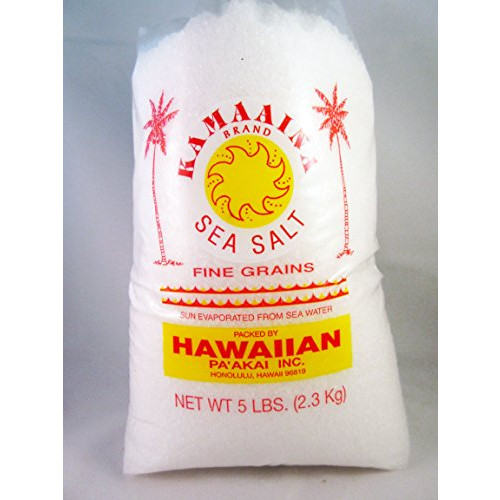 Hawaiian Sea Salt Medium / Fine Grains 5 Pound Bag Kamaaina Brand