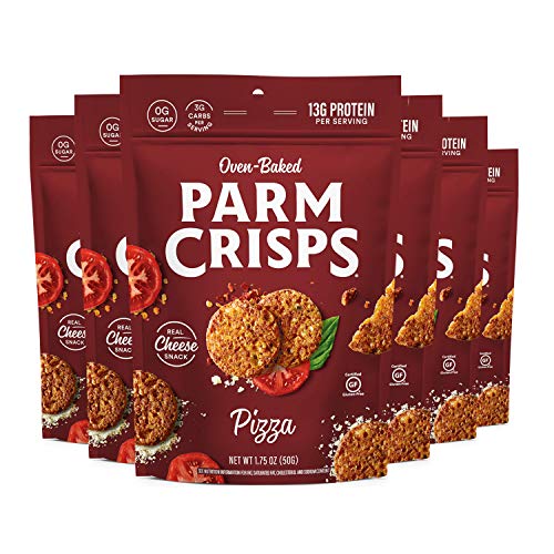 ParmCrisps Pizza Parmesan Cheese Crisps, 1.75oz (Pack of 6), Keto Gluten Free Snacks, 100% Cheese Crisps, Gluten Free, Sugar Free, Low Carb High Protein, Keto-Friendly