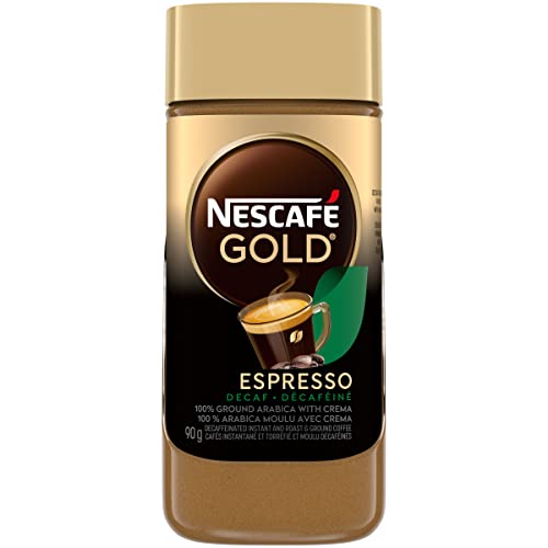 Nescafé 1 Gold Espresso Decaf Instant Coffee, 90 Grams 90g/3.2oz {Imported from Canada}