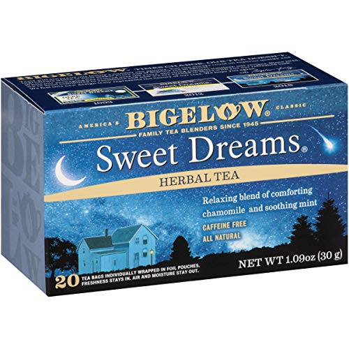 Bigelow Chamomile Mint Herbal Tea Bags 20 Count Box팩 6 Caffeine Free 120 Total