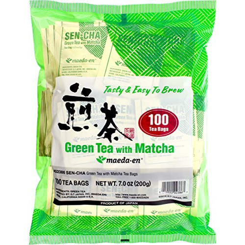 Maeda Sen-cha Green Tea With Matcha Tea Bags, 100-Count