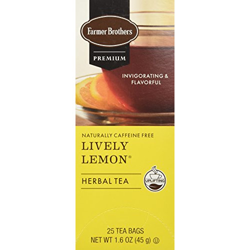 Farmer Brothers Lively Lemon Herbal Tea- Caffeine Free 25 bags