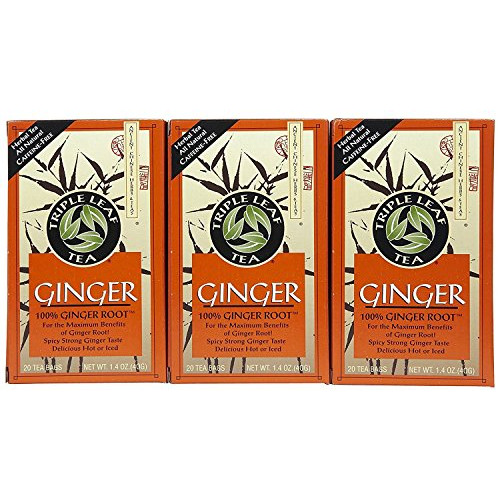 Triple Leaf Ginger Tea Bags 20 ct 3 pk