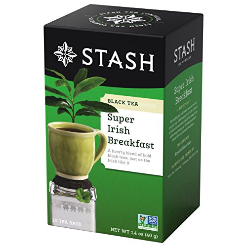Stash Tea Super Irish Breakfast 매트 20 Count Bags Foil팩 6 Individual Use Teapots 머그잔 Cups Brew Hot Iced