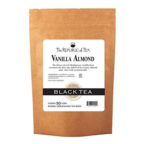 The Republic of Tea Vanilla Almond Black Tea, 50 Tea Bags, Unique Blend Of Vanilla And Almond Tea