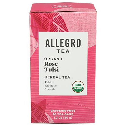 Allegro Tea, Organic Rose Tulsi Tea Bags, 20 ct