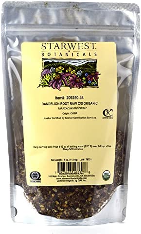 Starwest Botanicals Organic Raw Dandelion Root Tea [1 Pound] Bulk Cut & Sifted (C/S) Loose Tea