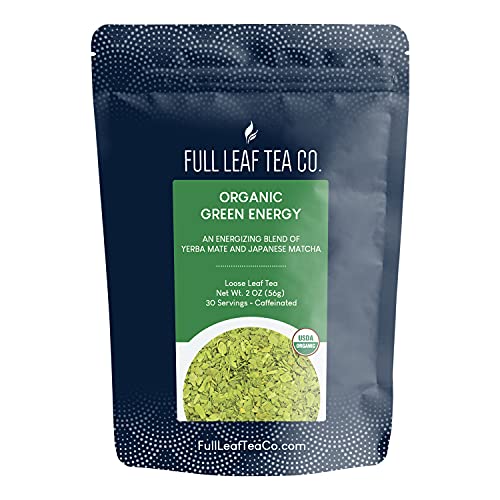 Organic 그린 Energy - 2oz 가방 Approx. 30 Servings Full Leaf Tea Co.