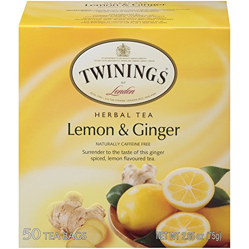 Twinings of London Lemon & Ginger Herbal Tea Bags, 25 Count
