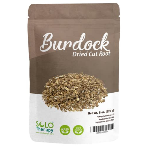 Certified Organic Burdock Root Dried Cut & Sifted 8 oz Arctium lappa L Herbal Tea Product from Turkey Packaged USA oz.