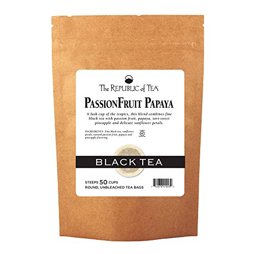 The Republic of Tea Passionfruit Papaya Black Tea, 50 Tea Bags, Exotic Fruit Gourmet Blend