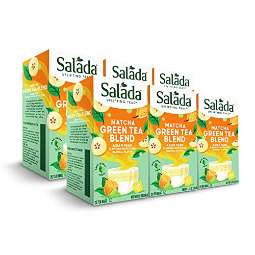 Salada Asian Pear Matcha Green Tea Blend, 120 Individually Wrapped Tea Bags (Pack of 6)