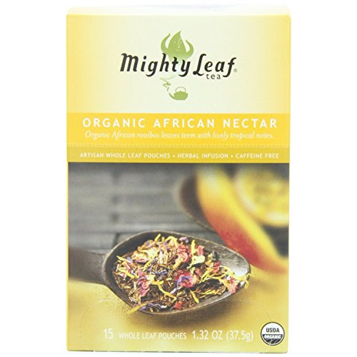 Mighty Leaf Herb Tea Organic African Nectar 15-Count Whole Pouches 1.32 Ozs.