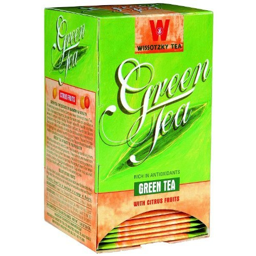 Wissotzky Green Tea with Apple and Cinnamon, 1.06-Ounce Boxes (Pack of 6)
