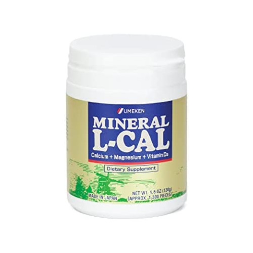 Umeken 미네랄 L-Cal Supplement Small Bottle 2 Month Supply Enriched 마그네슘 비타민 D3 Minerals 130g 1300 Balls팩 1