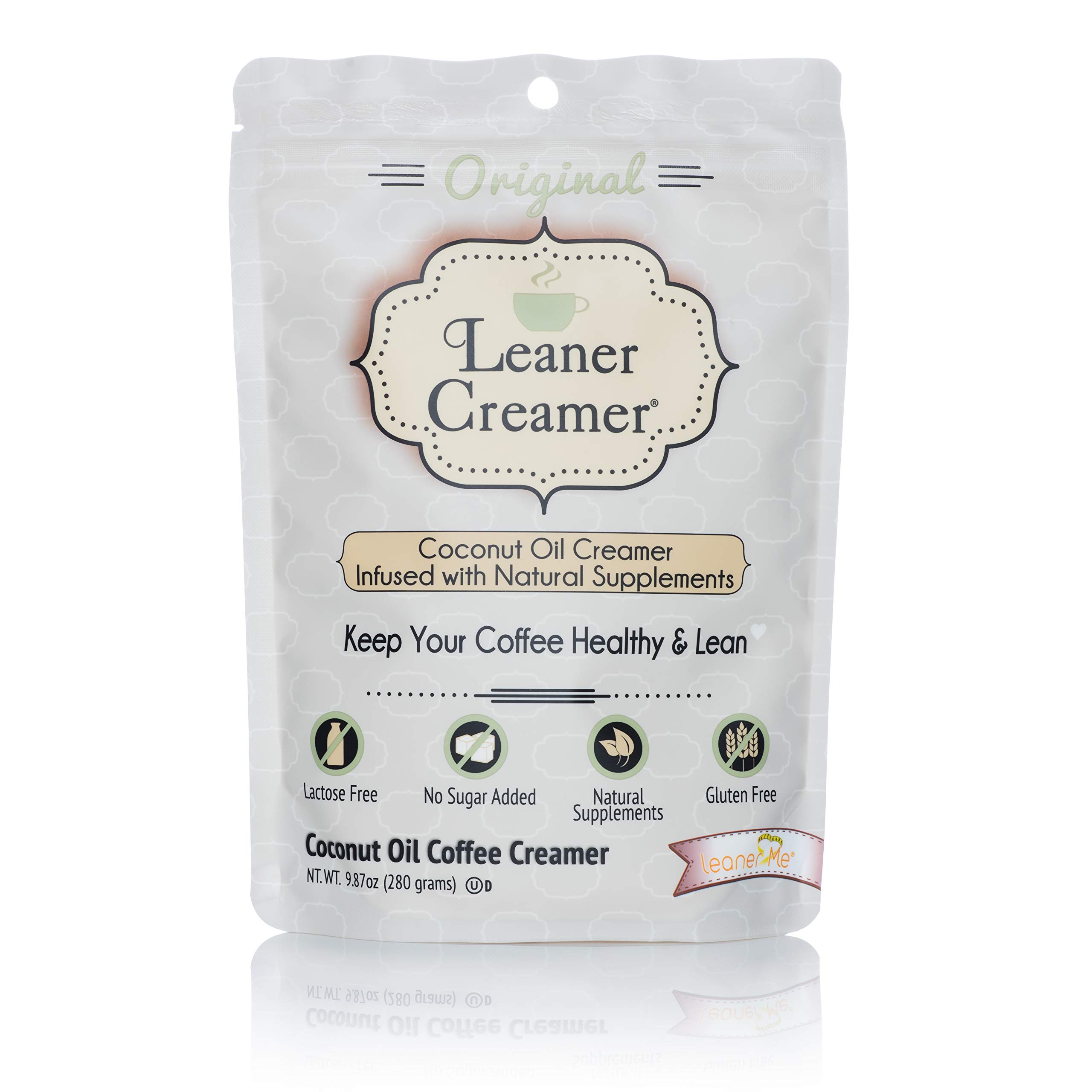 Leaner Coffee Creamer Coconut Oil Creamer, 280 Refill Pouch