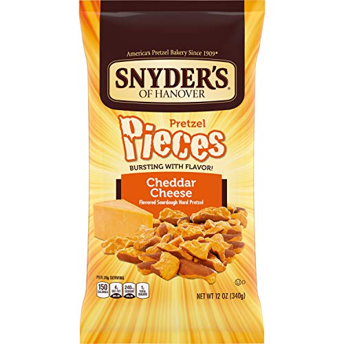 Snyders of Hanover, Cheddar Cheese Pretzel Pieces, 12oz Bag (Pack of 3)