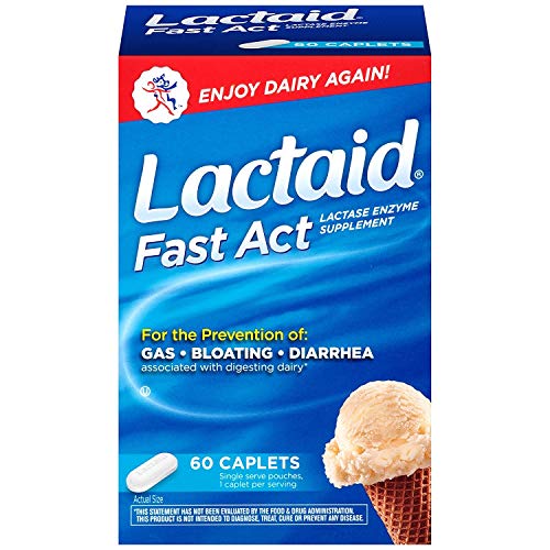 Lactaid Fast Act Lactase Enzyme Supplement - 60 Caplets, Pack of 6