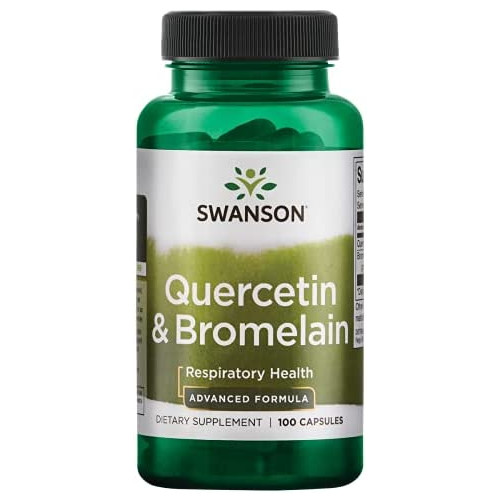 Swanson Quercetin & Bromelain-Promote Respiratory Health Support-Aid Seasonal Immune System Health-Support Cholesterol Levels Already w/i Normal Range 100 Caps (250mg Quercetin/78mg Bromelain)