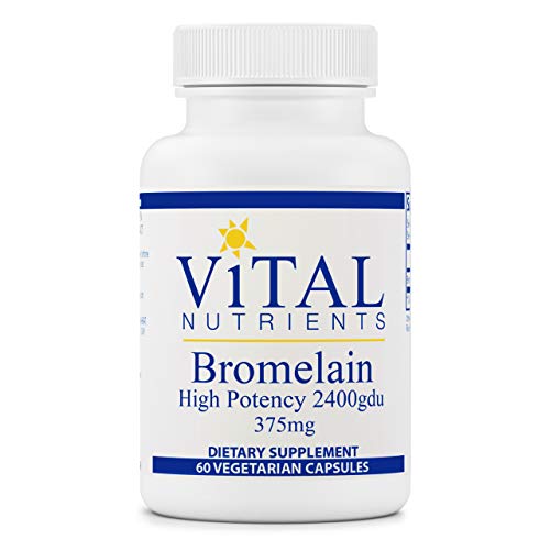 Vital Nutrients - Bromelain - Supports Digestion and Maintains Healthy Tissue - 60 Vegetarian Capsules per Bottle - 2400 GDU (375 mg)
