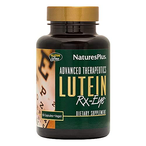 NaturesPlus Advanced Therapeutics Lutein Rx-Eye - 20 mg, 60 Vegetarian Capsules - Eye Function Support Supplement Enhanced with Zeaxanthin, Antioxidant - Gluten-Free - 20 Servings